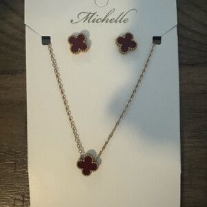 Michele Gold and Red Jewelry Set NWT
